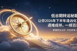 （19024期）付费文章：低谷期转运秘籍，让你2026年下半年逢凶化吉，遇难成祥，一顺百顺。
