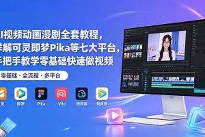 （18890期）AI视频动画漫剧全套教程，详解可灵即梦Pika等七大平台，手把手教学零基础快速做视频