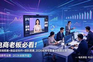 （18845期）电商老板必看！人货场搭建+排品设计+素材创作+团队搭建，2026视频号直播全链路运营