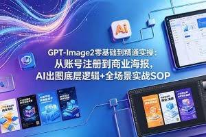 （18835期）GPT-Image2零基础到精通实操：从账号注册到商业海报，AI出图底层逻辑+全场景实战SOP