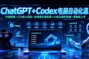 （19583期）ChatGPT+Codex电脑自动化课：环境搭建×三大核心实战×全场景应用拓展×AI自主操控电脑×零基础上手